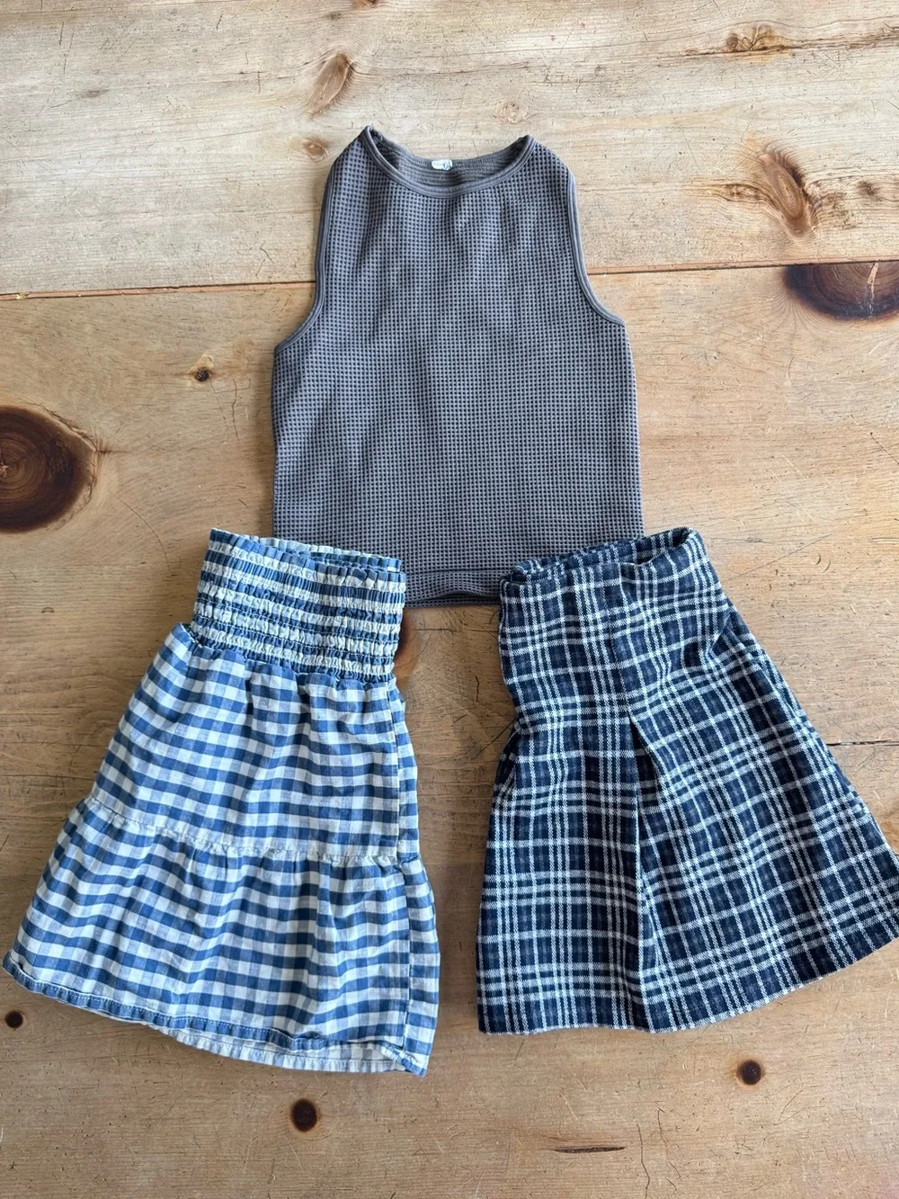 Girls Clothing Bundle – 9-Piece Lot | Size M–L - Floral, Gingham, Plaid